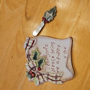 Fitz and Floyd Dear Santa Dish and Spreader